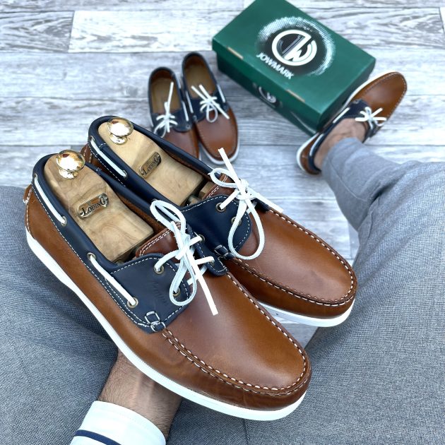 Mocassin bateau en cuir véritable